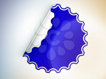 Royalty Free Clipart Image of a Blue Sticker