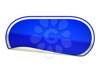 Royalty Free Clipart Image of a Bent Blue Sticker