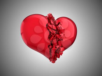 Royalty Free Clipart Image of a Broken Heart