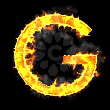 Royalty Free Clipart Image of a Burning Letter G