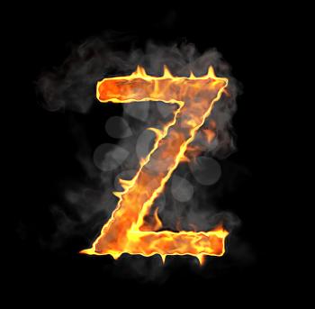 Royalty Free Clipart Image of a Burning Letter Z