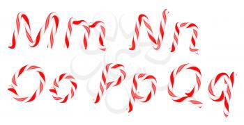 Royalty Free Clipart Image of Candy Cane Font