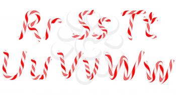 Royalty Free Clipart Image of Candy Cane Font