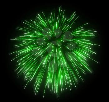 Royalty Free Clipart Image of Green Fireworks 