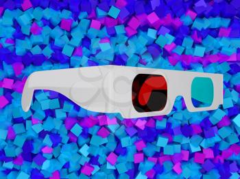 Royalty Free Clipart Image of Cinema 3D Glasses