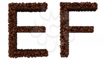 Royalty Free Clipart Image of Roasted Coffee Font E and F