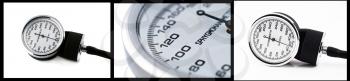 Royalty Free Clipart Image of a Collage of Sphygmomanometer 