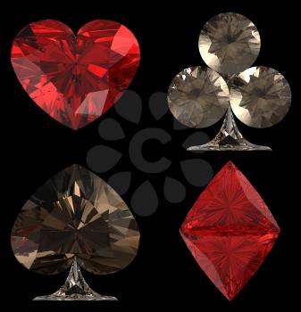 Royalty Free Clipart Image of Diamond Shape Card Suits