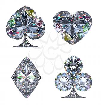 Royalty Free Clipart Image of Diamond Shaped Card Suits