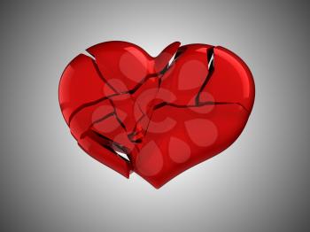 Royalty Free Clipart Image of a Broken Heart