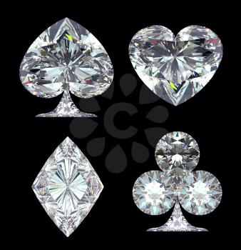 Royalty Free Clipart Image of Diamond Shaped Card Suits