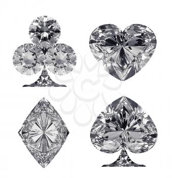 Royalty Free Clipart Image of Diamond Shaped Card Suits