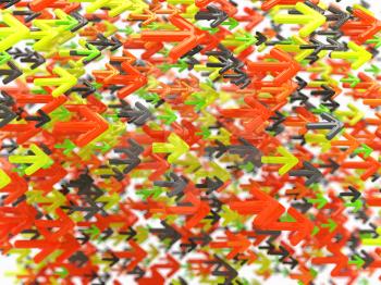 Royalty Free Clipart Image of a Colorful Arrow Background 