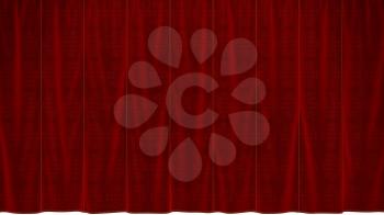 Royalty Free Clipart Image of a Red Theater Curtain