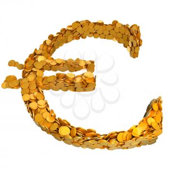 Royalty Free Clipart Image of Euro Symbol Made of Coins