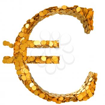 Royalty Free Clipart Image of Euro Symbol Made of Coins