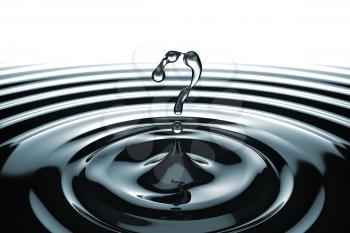 Royalty Free Clipart Image of a Question Mark in Water