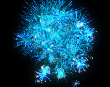 Royalty Free Clipart Image of Blue Fireworks 