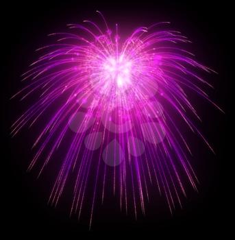 Royalty Free Clipart Image of Purple Fireworks