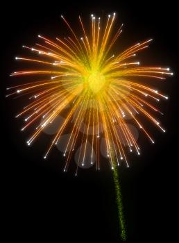 Royalty Free Clipart Image of Orange Fireworks