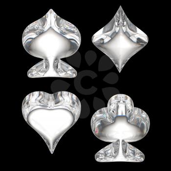 Royalty Free Clipart Image of Diamond Shaped Card Suits