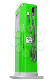 Royalty Free Clipart Image of a Vintage Green Fuel Pump