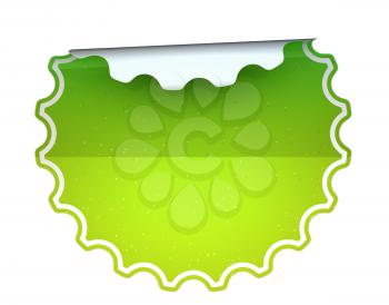 Royalty Free Clipart Image of a Green Sticker