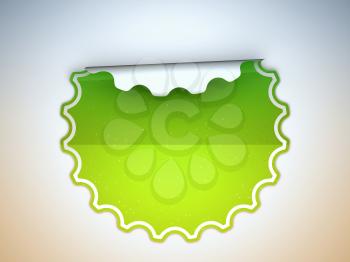 Royalty Free Clipart Image of a Green Sticker