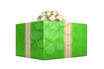 Royalty Free Clipart Image of a Green Present