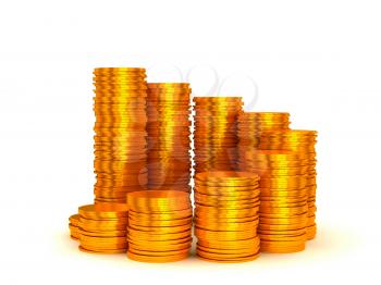 Royalty Free Clipart Image of Earnings and Success Coin Graph