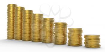 Royalty Free Clipart Image of Stacks of Coins