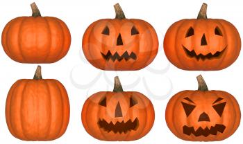 Royalty Free Clipart Image of Halloween Pumpkins