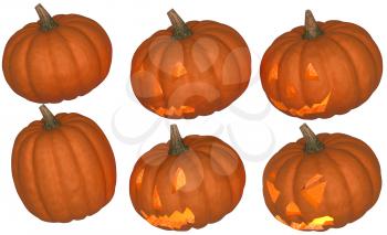 Royalty Free Clipart Image of Halloween Pumpkins