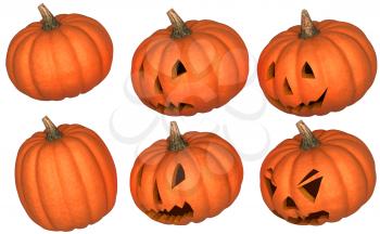 Royalty Free Clipart Image of Halloween Pumpkins