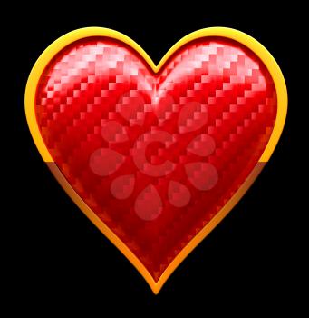 Royalty Free Clipart Image of a Textured Heart Suit