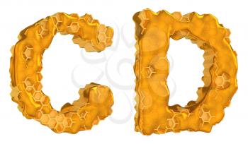 Royalty Free Clipart Image of the Letters C and D in Honey