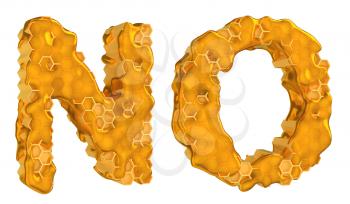 Royalty Free Clipart Image of the Letters N and O in Honey