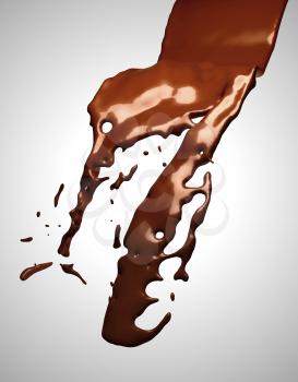 Royalty Free Clipart Image of Chocolate Liquid Splashing