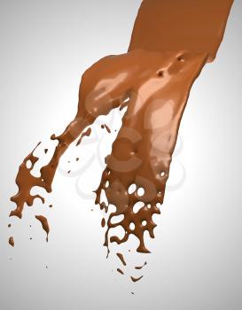 Royalty Free Clipart Image of Chocolate Liquid Splashing