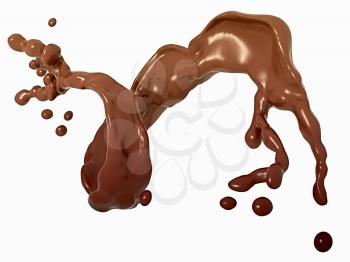 Royalty Free Clipart Image of Chocolate Liquid Splashing