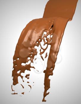 Royalty Free Clipart Image of Chocolate Liquid Splashing