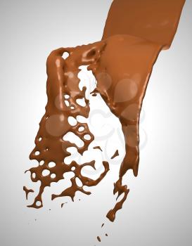 Royalty Free Clipart Image of Chocolate Liquid Splashing