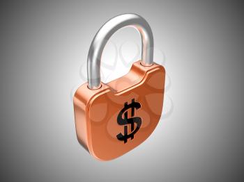 Royalty Free Clipart Image of a Locked Padlock