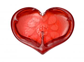 Royalty Free Clipart Image of a Liquid Heart