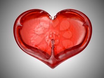 Royalty Free Clipart Image of a Liquid Heart