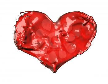 Royalty Free Clipart Image of a Liquid Heart