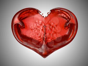 Royalty Free Clipart Image of a Liquid Heart