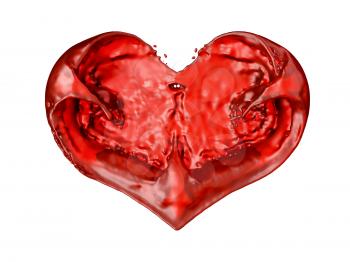 Royalty Free Clipart Image of a Liquid Heart