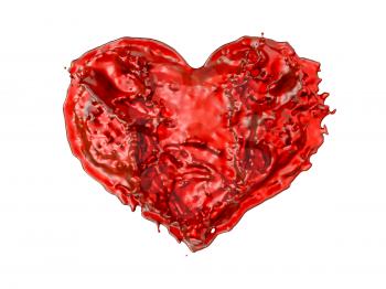 Royalty Free Clipart Image of a Liquid Heart