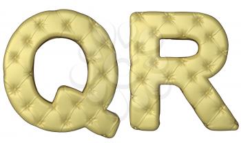 Royalty Free Clipart Image of Beige Leather Font of Q and R